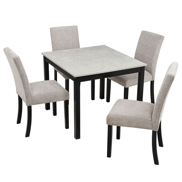 Modern 4 Person Dining Table Set With 4 Chairs Home Essentials