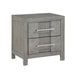 Modern 2 Drawer Nightstand In Gray Finish With Silver Metal Handles, Contemporary Bedside Table With Smooth Glide Drawers Matrix Furniture Group
