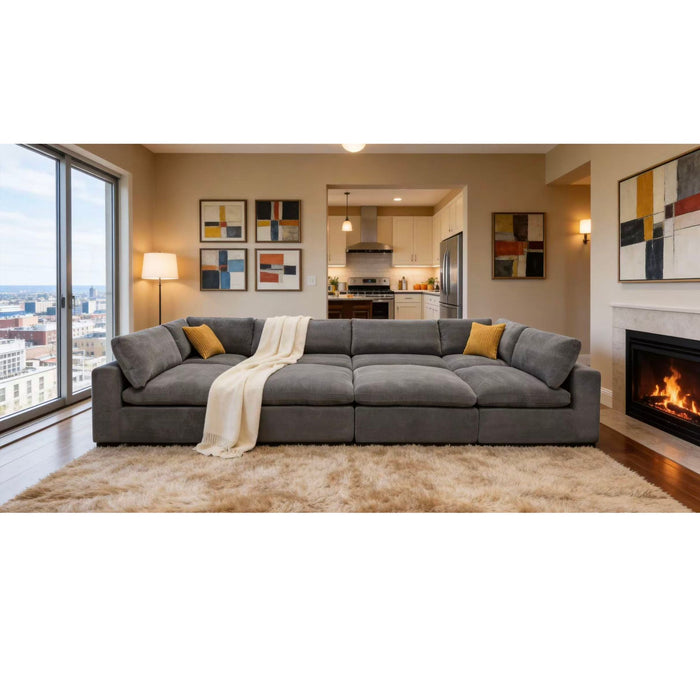 Custom Configuration Modular Sectional & Toss Pillows Home Essentials