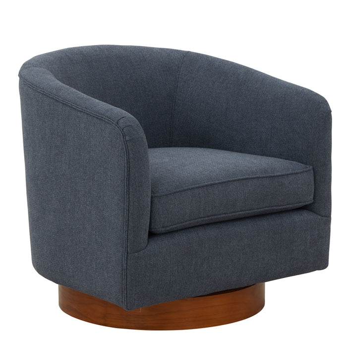 Miramar - Swivel Barrel Chair With Wooden Base