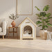 Indoor Dog House With Cushion Pet House For Small Dogs & Cats - Creamy White / Light Yellow Daily Nest