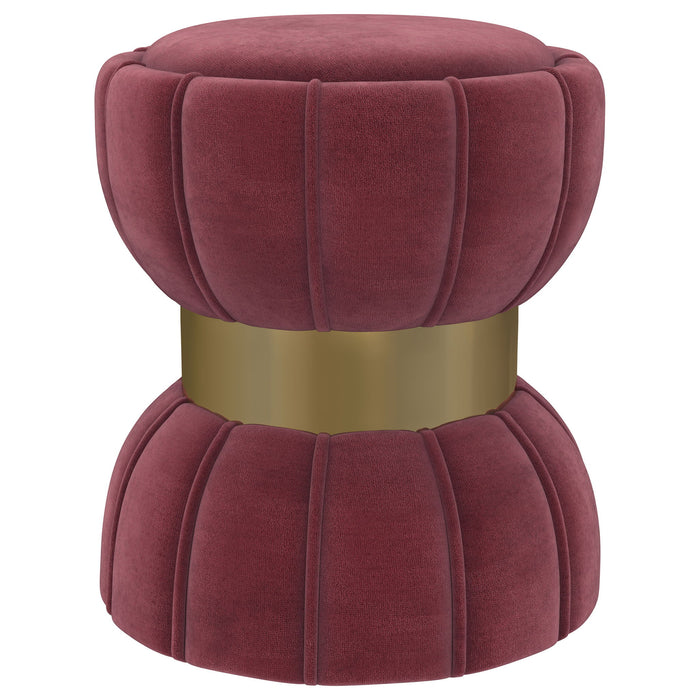 Inez - Round Upholstered Ottoman Furniture Max