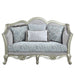 Qunsia - Loveseat With 4 Pillows - Light Gray Linen & Champagne ACME