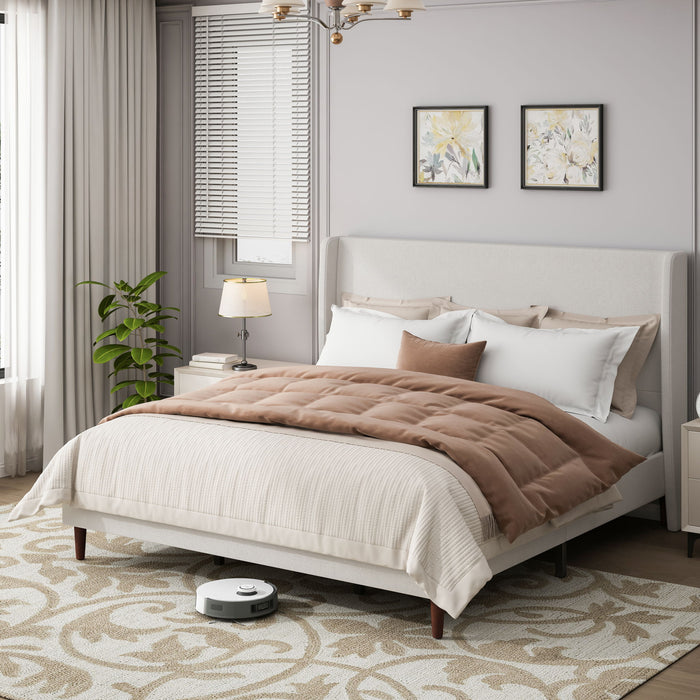 Upholstered Bed & High Headboard Design Home Essentials