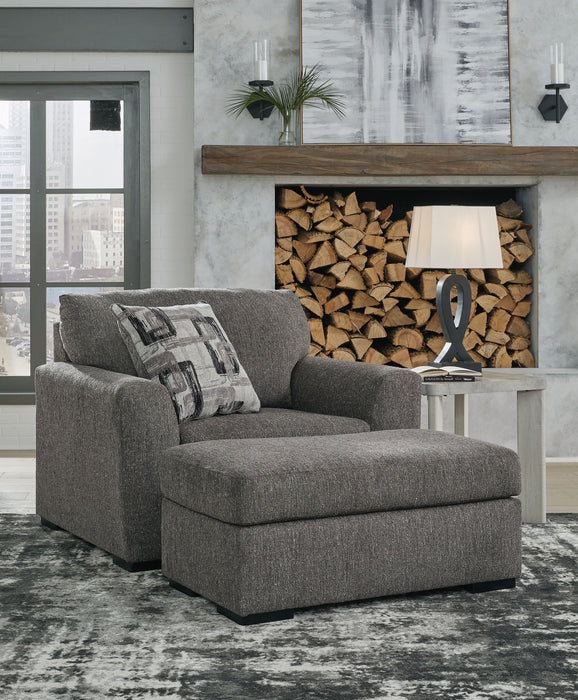 Gardiner - 2 Pc. - Chair And A Half, Ottoman - Pewter Signature Design by Ashley®