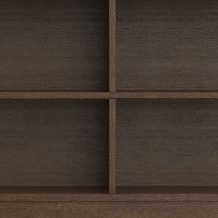 Harper - 4 Shelf Low Bookcase - Walnut Brown Simpli-Home