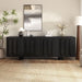 Farmhouse TV Stand, Storage Media Console With Adjustable Shelves & 3 Cable Holes Hearth and Haven