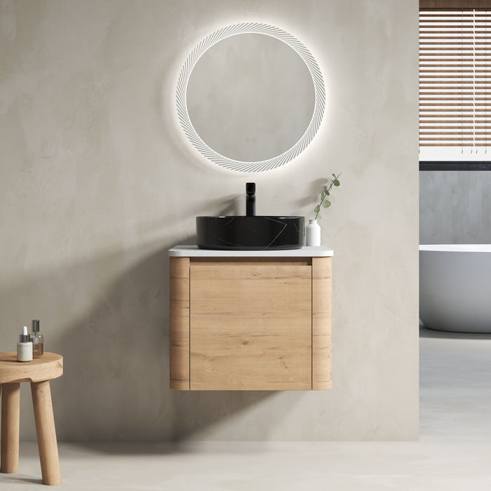 Wall Mounted Bathroom Vanity With Art Sink & 1 Soft Close Door Home Essentials