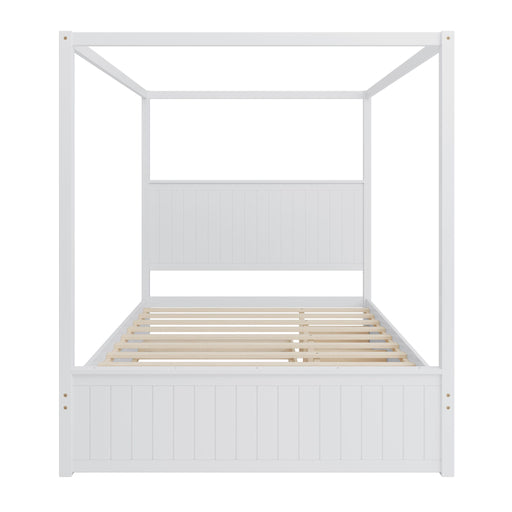 Canopy Platform Bed With Trundle And 3 Storage Drawers Hearth and Haven