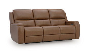 5Z-Syran - Power Reclining Sofa With Adjustable Headrest - Caramel Signature Design by Ashley®