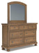 Feddinger - 5 Pc. - Queen Sleigh Storage Bed, Dresser, Mirror, Chest And Nightstand - Medium Brown Signature Design by Ashley®