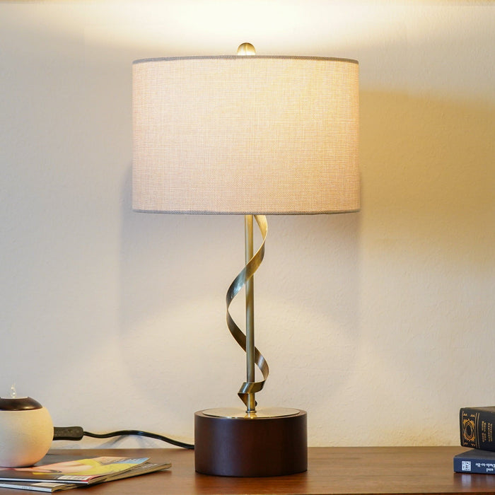 Nightstand Desk Lamp With Twisted Base - White Ashcroft Furniture