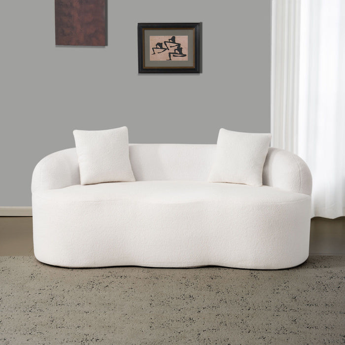 Curved Loveseat Sofa With Round Armrest Home Essentials