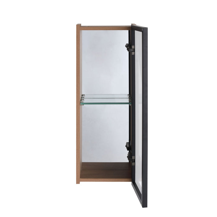 10" Bathroom Wall Mirror Cabinet With Door, Adjustable Shelf - Imitative Oak Home Essentials