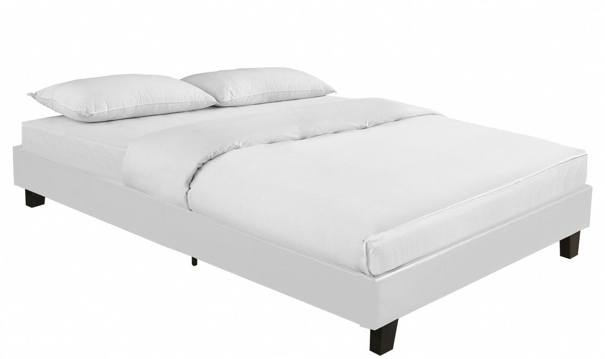 Platform King Bed - White / Brown