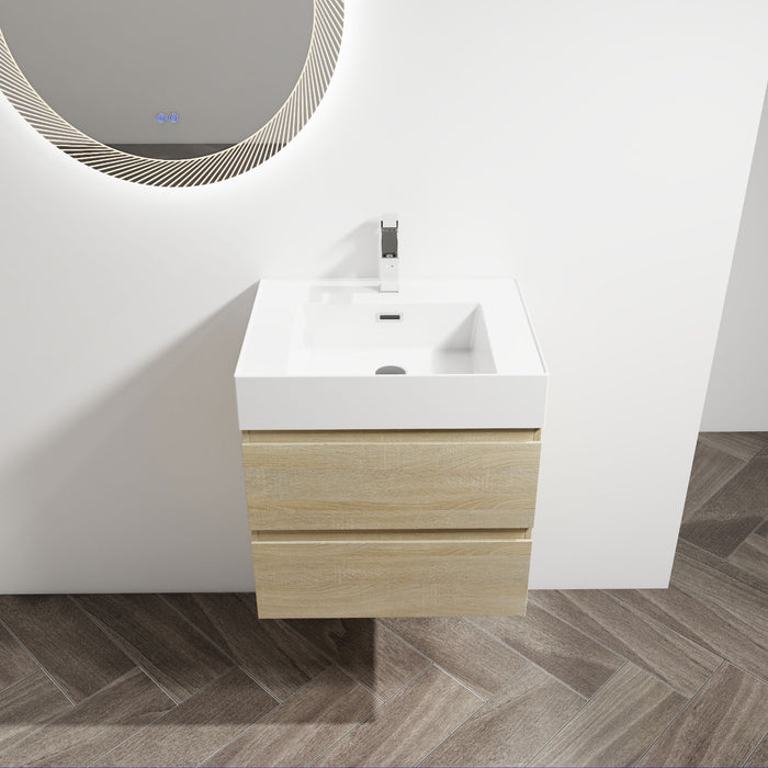 Wall Mounted Bathroom Vanity And Sink, 2 Soft Close Drawers Home Essentials