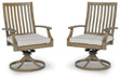 Rainier Ranch - Swivel Chair With Cushion (Set of 2) - Brown / Beige Signature Design by Ashley®
