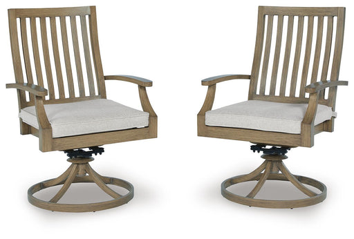 Rainier Ranch - Swivel Chair With Cushion (Set of 2) - Brown / Beige Signature Design by Ashley®