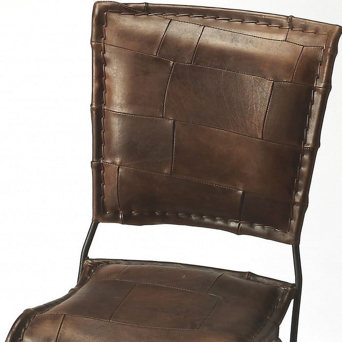 33" Faux Leather Side Chair - Brown