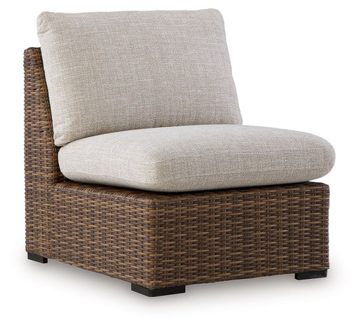 Dolan Creek - Armless Chair With Cushion - Beige / Brown Signature Design by Ashley®