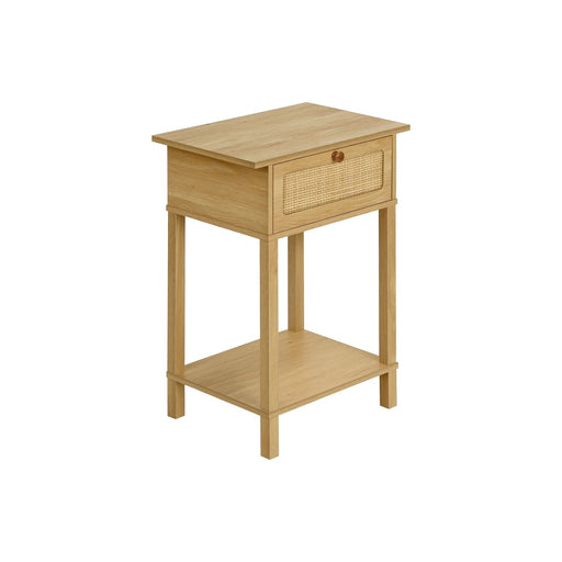 Accent Table With Storage Drawer, 2 Tier Nightstand For Living Room - Natural 8th Street