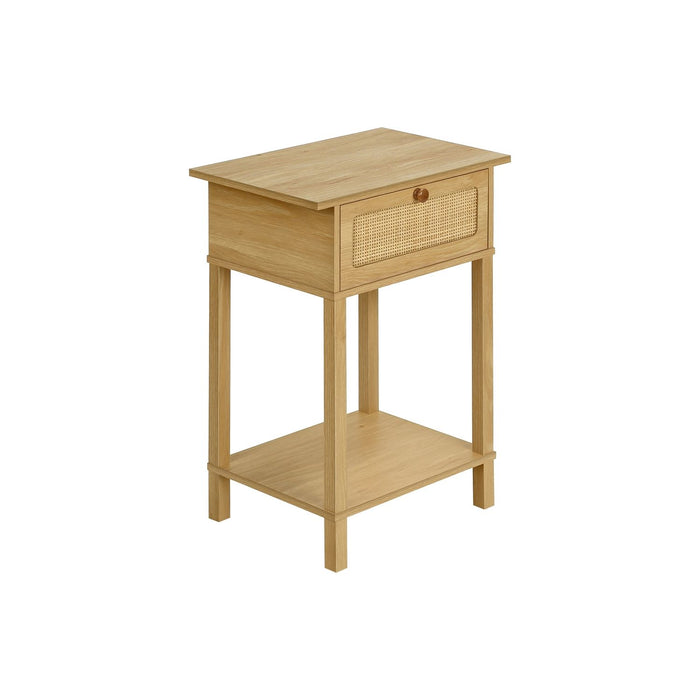 Accent Table With Storage Drawer, 2 Tier Nightstand For Living Room - Natural 8th Street