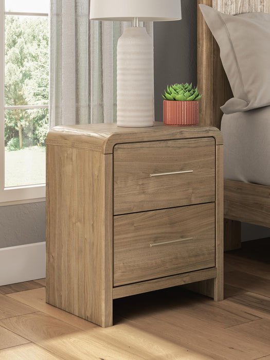 Gramburg - Two Drawer Night Stand - Warm Natural Brown Signature Design by Ashley®