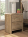 Gramburg - Two Drawer Night Stand - Warm Natural Brown Signature Design by Ashley®