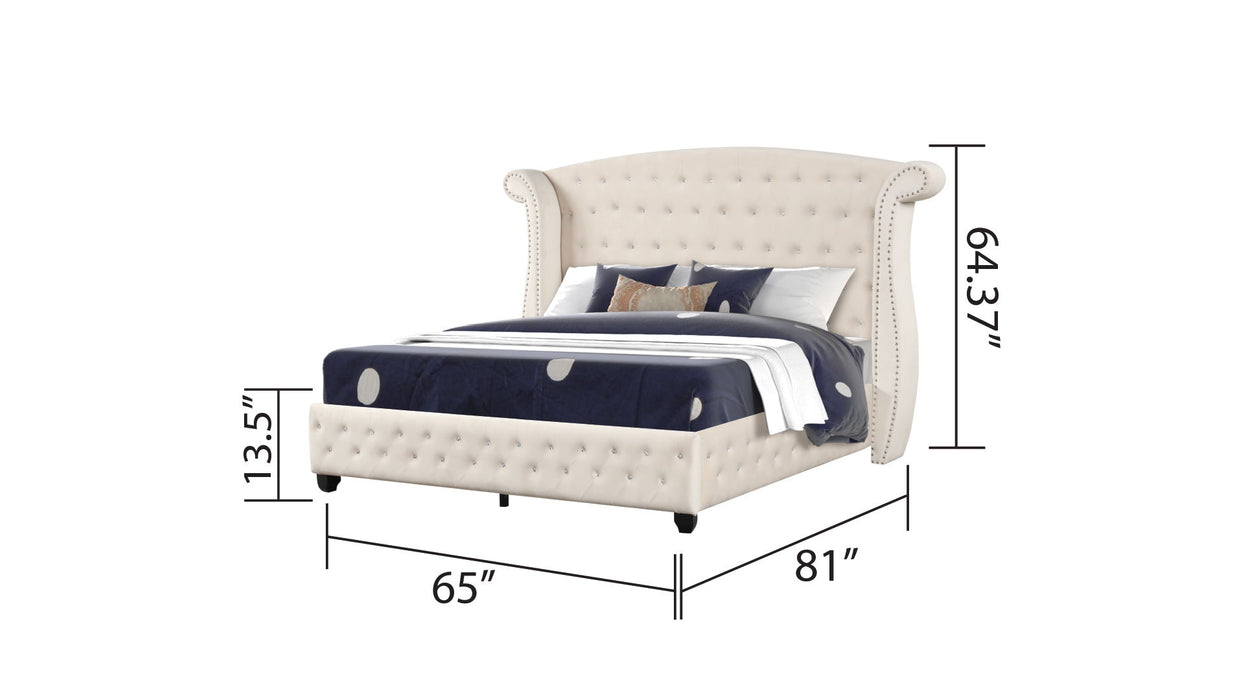Sophia - Crystal Tufted Upholstered Bed Matrix Furniture Group