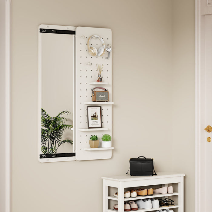 Wall Mounted Full Length Mirror With Shelf And Hook Daily Nest