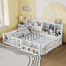Platform Bed Frame With Guardrail, Storage Shelves & Bookshelf Home Essentials