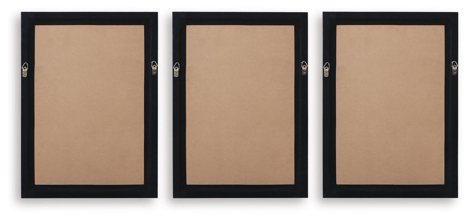 Janisburg - Wall Art Set (Set of 3) - Black / White / Brown Signature Design by Ashley®