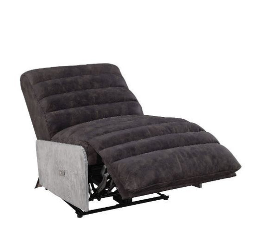 Okzuil - Power Motion Recliner - Two Tone Gray Top Grain Leather & Aluminum ACME