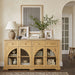 Sideboard Cabinet With 4 Drawers And 4 Arched Glass Doors Home Essentials
