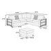 Contemporary Sectional Sofa 4 Piece Set With Built In Shelves L - Shaped Design Home Essentials