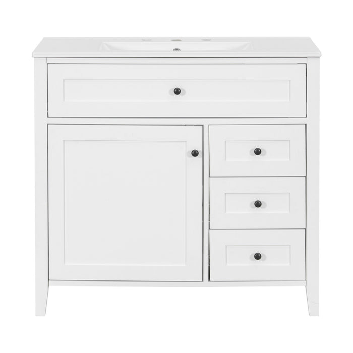 Bathroom Vanity With Sink, Cabinet With 3 Drawers And Adjustable Shelf Hearth and Haven