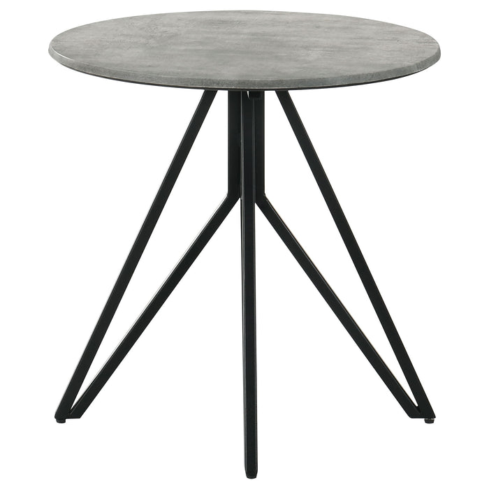 Hadi - Round End Industrial Design With Round Shape - Gray Furniture Max