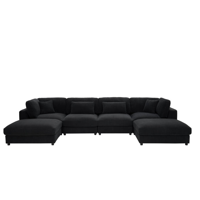 Upholstered Modular Sectional & Custom Configuration And Toss Pillows Home Essentials