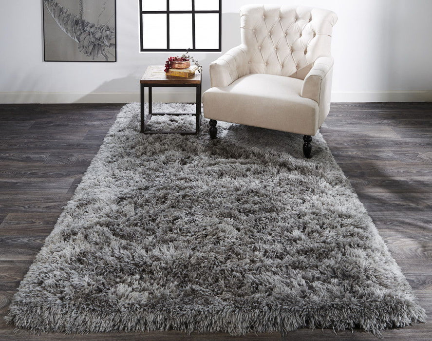 Shag Tufted Handmade Stain Resistant Area Rug - Gray Silver And Taupe - 2' X 3'