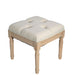 Small Padded Square Ottoman Bench For Living Room - Beige Home Essentials