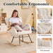Teddy Fabric Rocking Gilder Nursery Chair For Living Room Indoor - Ivory Home Essentials