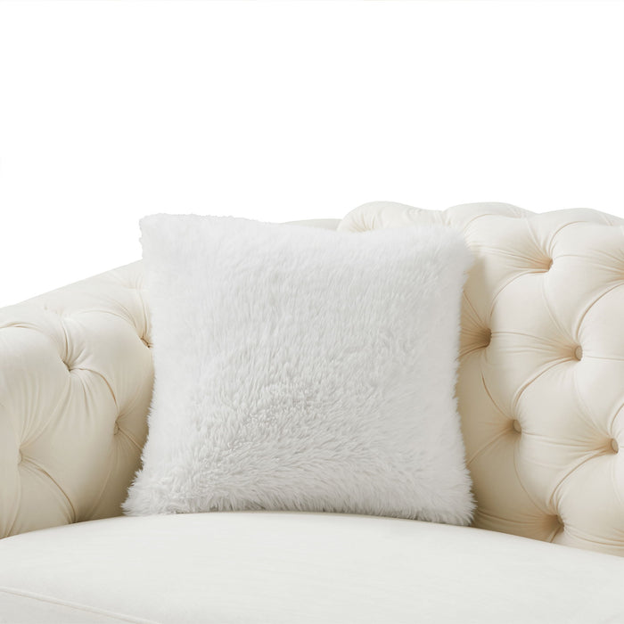 2 Seater Loveseat Sofa With Button Tufted Diamond Grid & 2 Pillows For Living Room Home Essentials