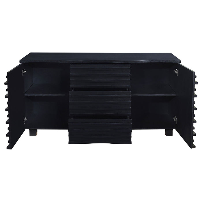 Monette - 3 Drawer Server Sideboard - Black Furniture Max