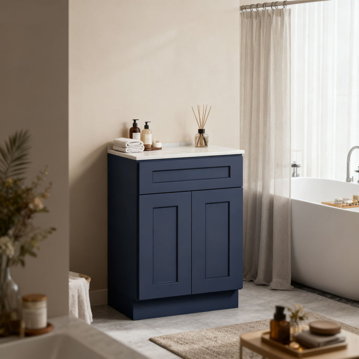 Shaker Base Cabinet With Soft-Close Drawer & Double Doors, Adjustable Shelf Home Essentials