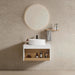 Floating Bathroom Vanity With Glossy Round Vessel Sink Home Essentials
