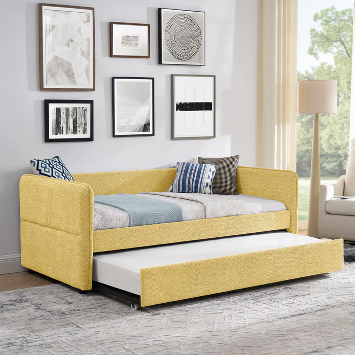 Upholstered Daybed With Pop Up Trundle Home Essentials