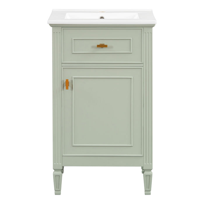 Bathroom Vanity With Sink, Adjustable Shelf, Tilt-Out Drawer Hearth and Haven