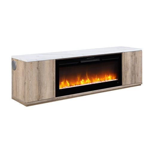 Mason - Entertainment Unit With Bluetooth Speaker And LED Lighting - Natural Global Furniture USA