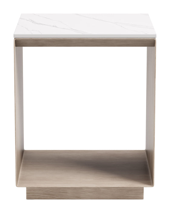 Tidecrest - Side Table - White / Light Brown Zuo Modern