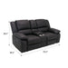 Reclining Console Loveseat - Black - Fabric Emerald Home